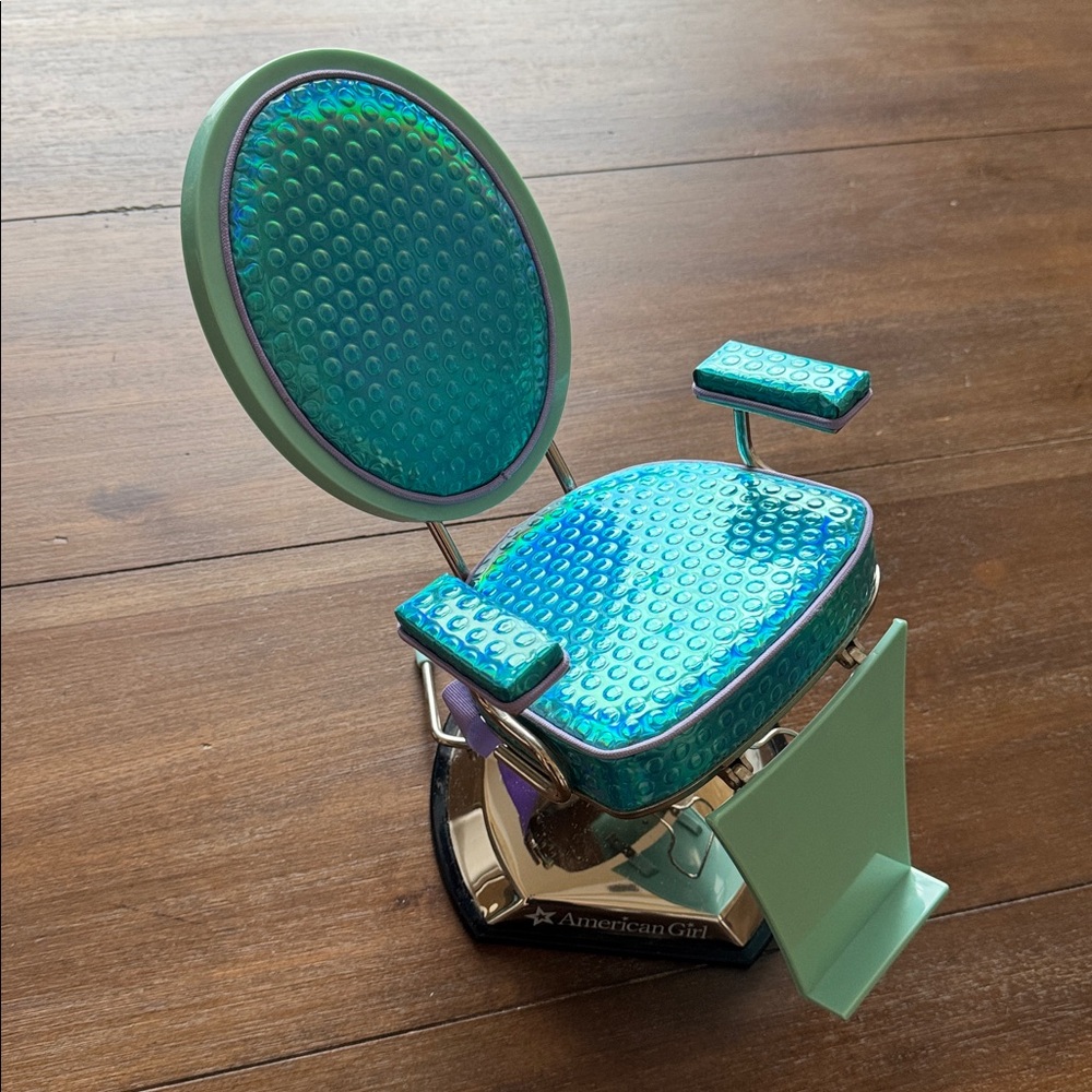 American Girl Doll Blue Metallic Hair Salon Chair for 18-inch dolls